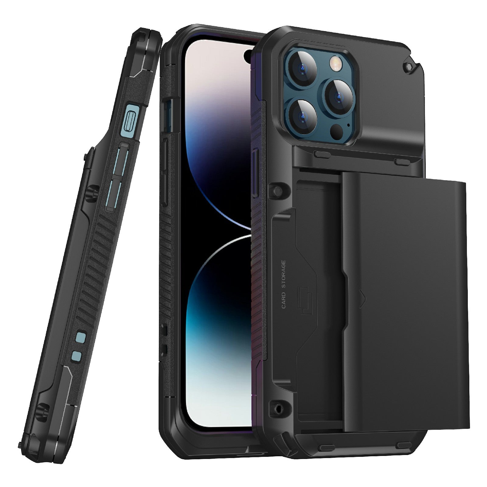 Pouzdro na telefon iPhone 14 Pro Max s držákem karty TPU PC proti pádu Pouzdro na telefon iPhone 14 Pro Max s držákem karty TPU PC proti pádu
